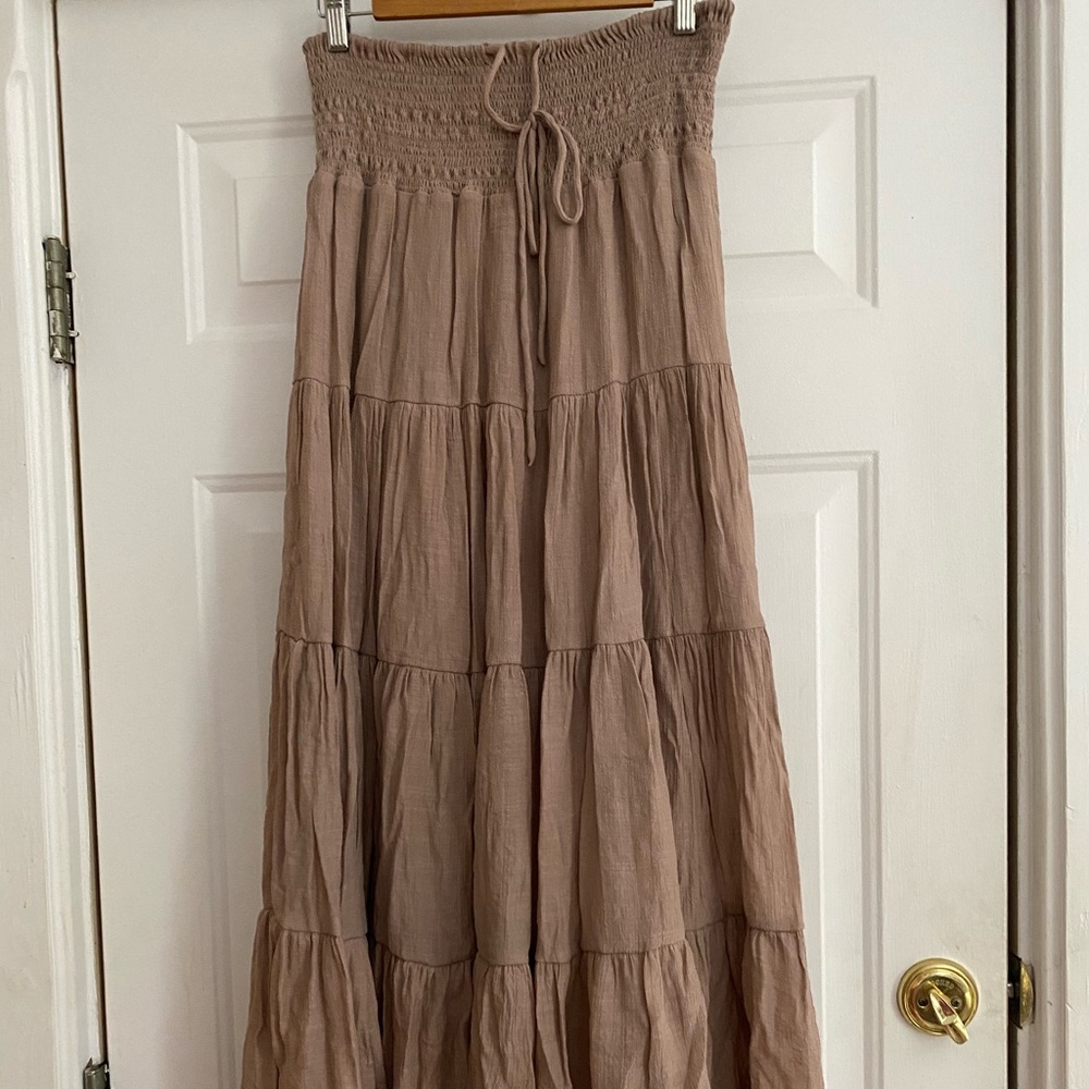 Maxi, tiered, flowy skirt